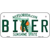 Biker Florida Novelty Metal License Plate 6" x 3" (BP)