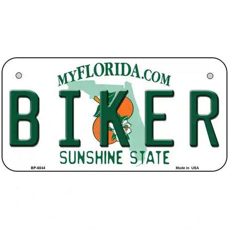 Biker Florida Novelty Metal License Plate 6" x 3" (BP)
