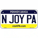 N Joy Pennsylvania State Novelty Metal License Plate 6" x 3" (BP)