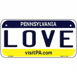 Love Pennsylvania State Novelty Metal License Plate 6" x 3" (BP)