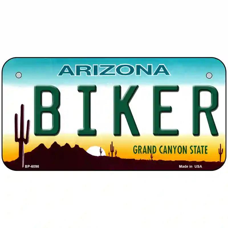 Arizona Biker Novelty Metal License Plate 6" x 3" (BP)