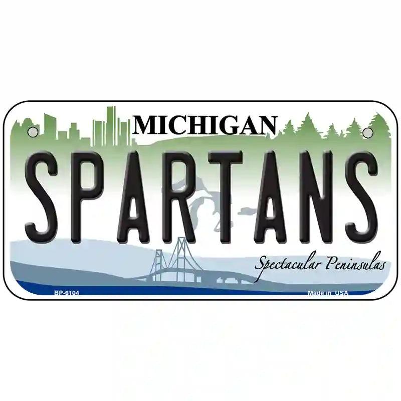 Spartans Michigan Novelty Metal License Plate 6" x 3" (BP)