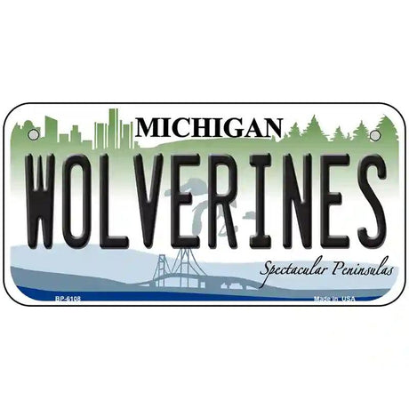 Michigan Wolverines Metal Novelty License Plate 6" x 3" (BP)