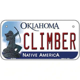 Climber Oklahoma Novelty Metal License Plate 6" x 3" (BP)