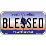 Blessed South Carolina Novelty Metal License Plate 6" x 3" (BP)