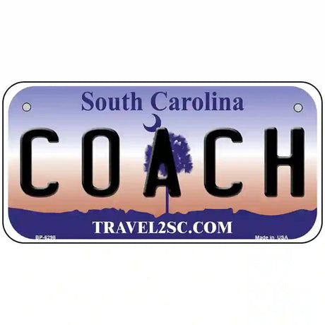 Coach South Carolina Novelty Metal License Plate 6" x 3" (BP)