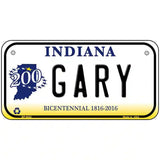 Gary Indiana Novelty Metal License Plate 6" x 3" (BP)