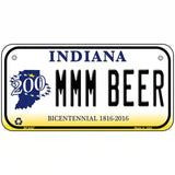MMM Beer Indiana Novelty Metal License Plate 6" x 3" (BP)