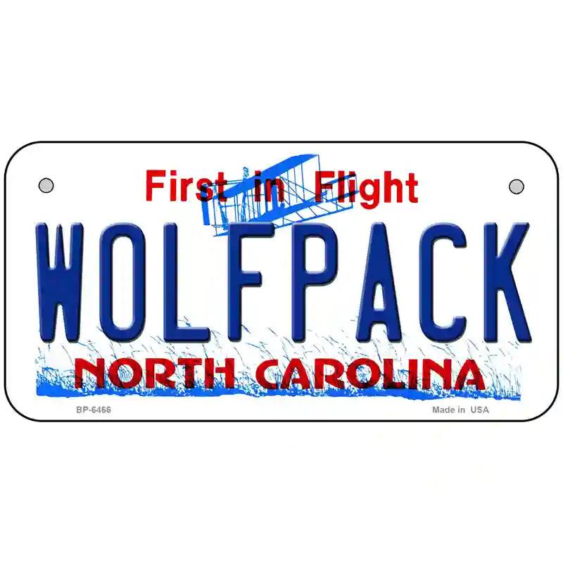 Wolfpack North Carolina Novelty Metal License Plate 6" x 3" (BP)