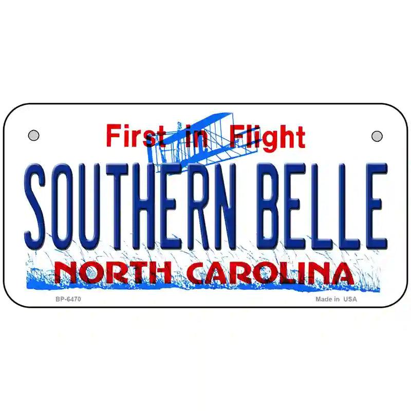 Southern Belle North Carolina Novelty Metal License Plate 6" x 3" (BP)
