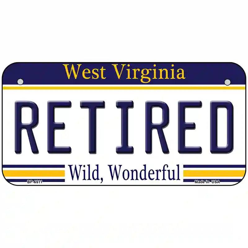 Retired West Virginia Novelty Metal License Plate 6" x 3" (BP)
