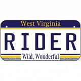 Rider West Virginia Novelty Metal License Plate 6" x 3" (BP)
