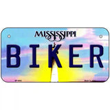 Biker Mississippi Novelty Metal License Plate 6" x 3" (BP)