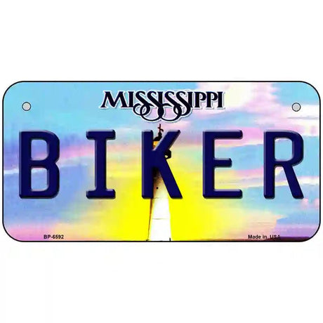 Biker Mississippi Novelty Metal License Plate 6" x 3" (BP)