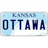 Ottawa Kansas Novelty Metal License Plate 6" x 3" (BP)