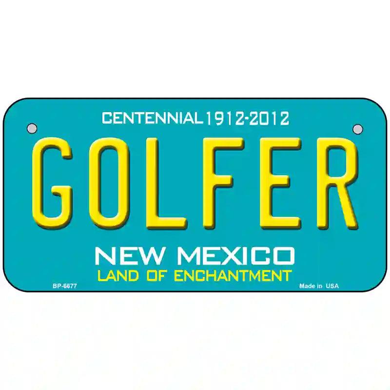 Golfer New Mexico Novelty Metal License Plate 6" x 3" (BP)