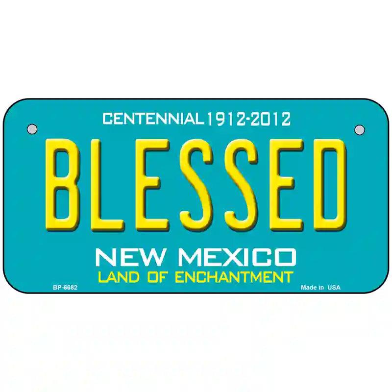 Blessed New Mexico Novelty Metal License Plate 6" x 3" (BP)