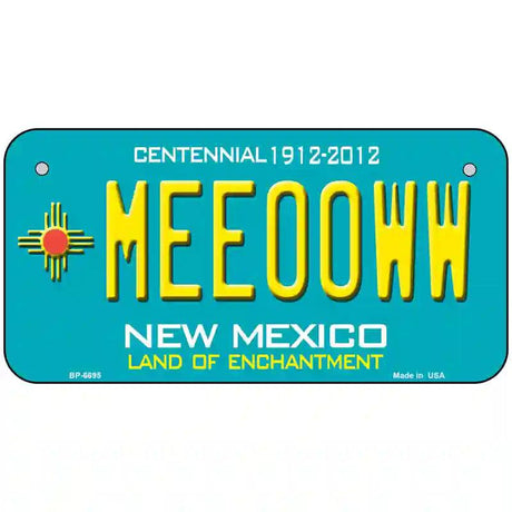 Meeooww New Mexico Novelty Metal License Plate 6" x 3" (BP)