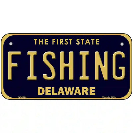 Fishing Delaware Novelty Metal License Plate 6" x 3" (BP)