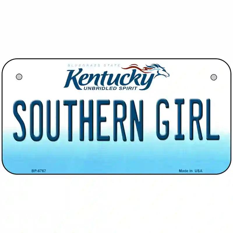 Southern Girl Kentucky Novelty Metal License Plate 6" x 3" (BP)
