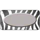 Gray White Zebra Oval Oil Rubbed Metal Novelty License Plate 6" x 3" (BP)