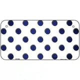 Blue White Dots Oil Rubbed Metal Novelty License Plate 6" x 3" (BP)