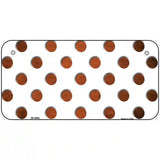Orange White Dots Oil Rubbed Metal Novelty License Plate 6" x 3" (BP)