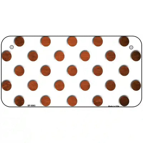 Orange White Dots Oil Rubbed Metal Novelty License Plate 6" x 3" (BP)
