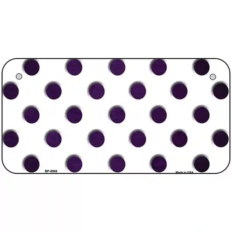 Purple White Dots Oil Rubbed Metal Novelty License Plate 6" x 3" (BP)