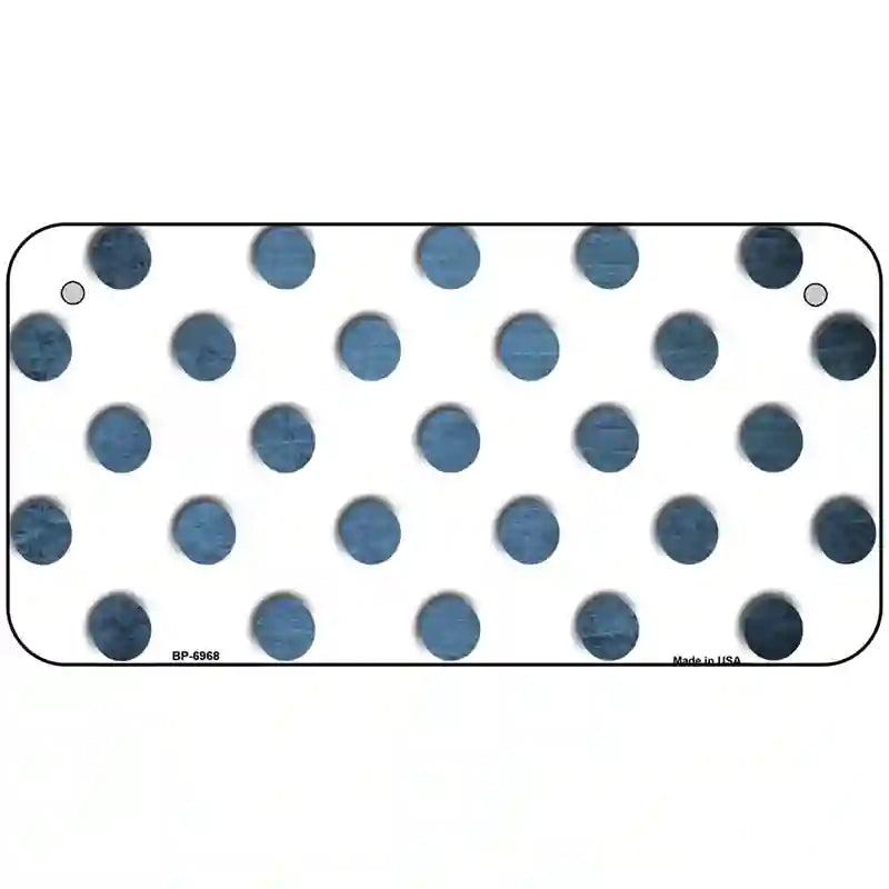 Light Blue White Dots Oil Rubbed Metal Novelty License Plate 6" x 3" (BP)