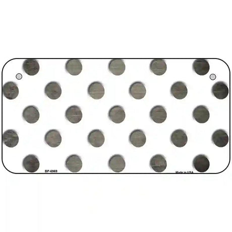 Tan White Dots Oil Rubbed Metal Novelty License Plate 6" x 3" (BP)