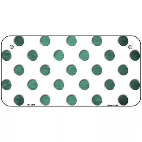 Mint White Dots Oil Rubbed Metal Novelty License Plate 6" x 3" (BP)