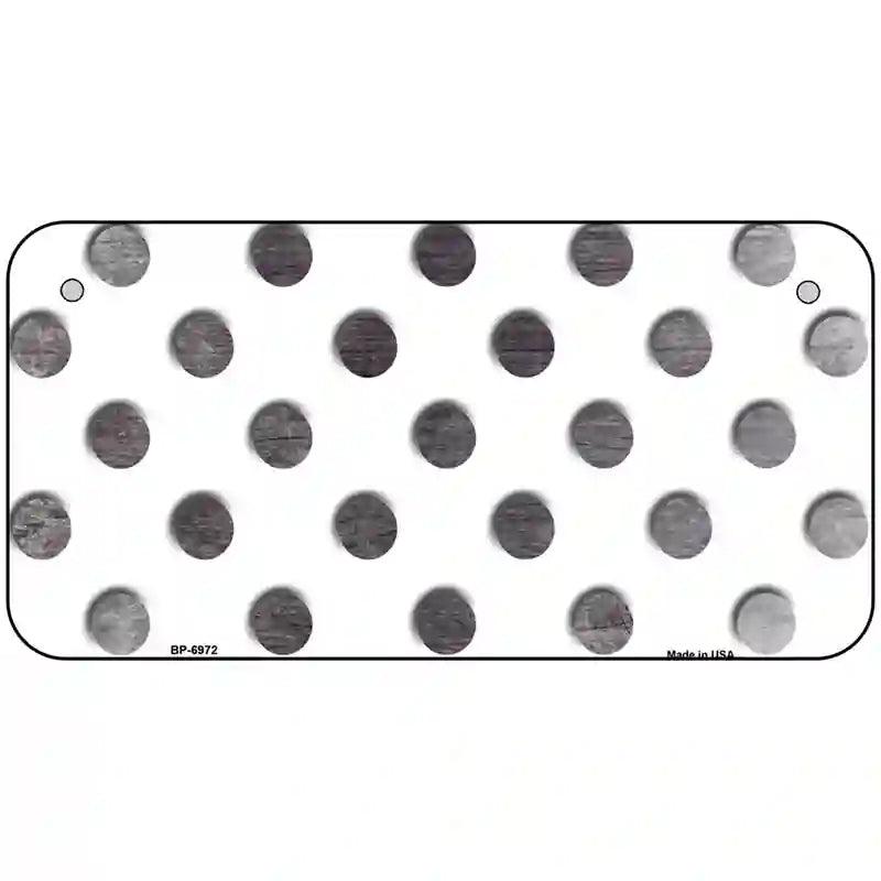 Black White Dots Oil Rubbed Metal Novelty License Plate 6" x 3" (BP)