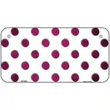 Pink White Dots Oil Rubbed Metal Novelty License Plate 6" x 3" (BP)