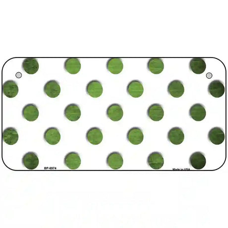Lime Green White Dots Oil Rubbed Metal Novelty License Plate 6" x 3" (BP)