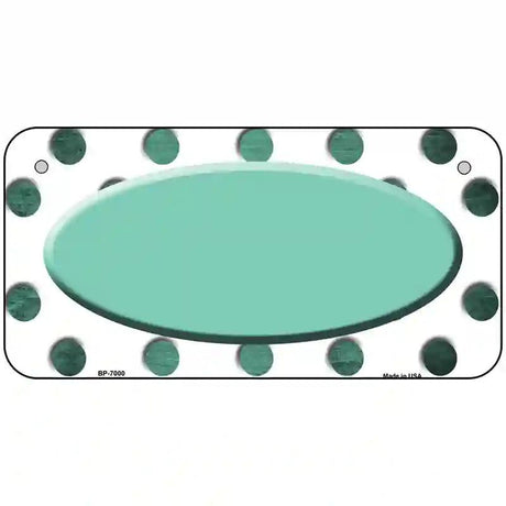 Mint White Dots Oval Oil Rubbed Metal Novelty License Plate 6" x 3" (BP)