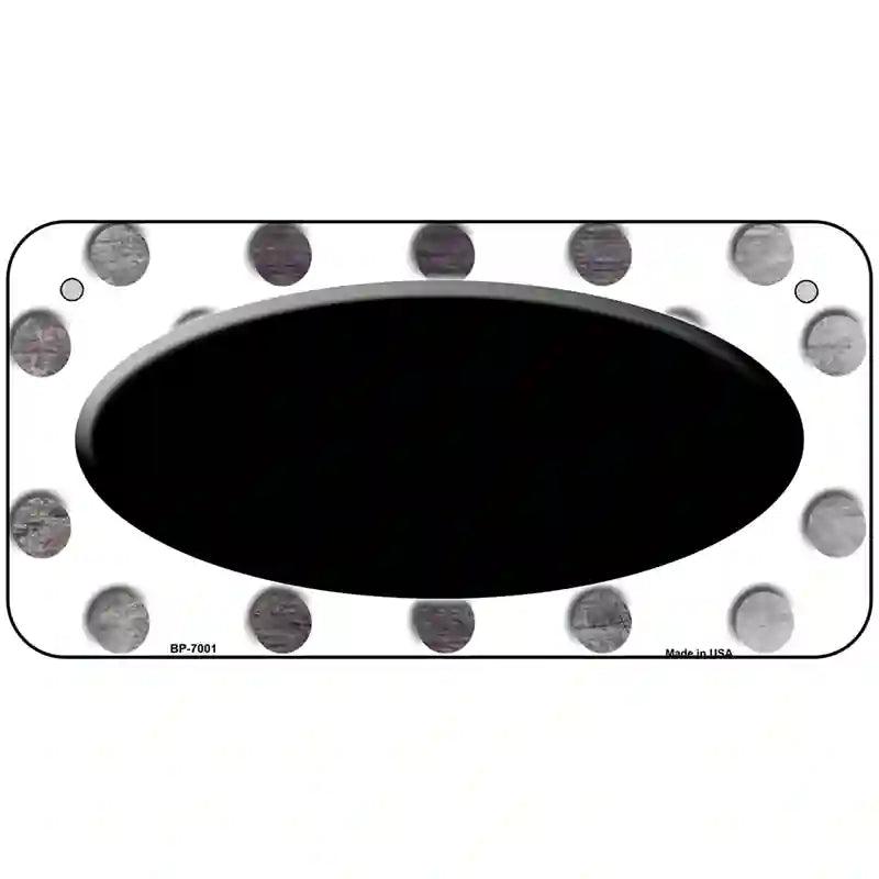 Black White Dots Oval Oil Rubbed Metal Novelty License Plate 6" x 3" (BP)