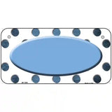 Light Blue White Dots Oval Oil Rubbed Metal Novelty License Plate 6" x 3" (BP)