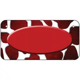 Red White Oval Giraffe Oil Rubbed Metal Novelty License Plate 6" x 3" (BP)