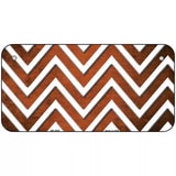 Orange White Chevron Oil Rubbed Metal Novelty License Plate 6" x 3" (BP)