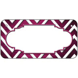Pink White Chevron Scallop Oil Rubbed Metal Novelty License Plate 6" x 3" (BP)