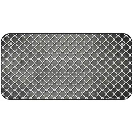 Gray White Quatrefoil Oil Rubbed Metal Novelty License Plate 6" x 3" (BP)