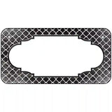 Black White Quatrefoil Scallop Oil Rubbed Metal Novelty License Plate 6" x 3" (BP)