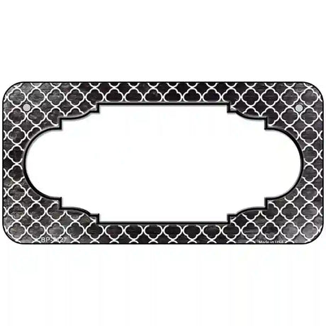 Black White Quatrefoil Scallop Oil Rubbed Metal Novelty License Plate 6" x 3" (BP)
