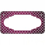 Pink White Quatrefoil Scallop Oil Rubbed Metal Novelty License Plate 6" x 3" (BP)