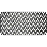 Gray White Small Chevron Oil Rubbed Metal Novelty License Plate 6" x 3" (BP)