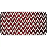 Red White Small Chevron Oil Rubbed Metal Novelty License Plate 6" x 3" (BP)