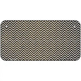 Brown White Small Chevron Oil Rubbed Metal Novelty License Plate 6" x 3" (BP)