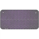 Purple White Small Chevron Oil Rubbed Metal Novelty License Plate 6" x 3" (BP)