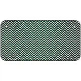 Green White Small Chevron Oil Rubbed Metal Novelty License Plate 6" x 3" (BP)
